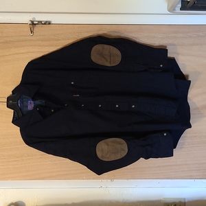 Pendleton wool mens button up, XL, navy blue